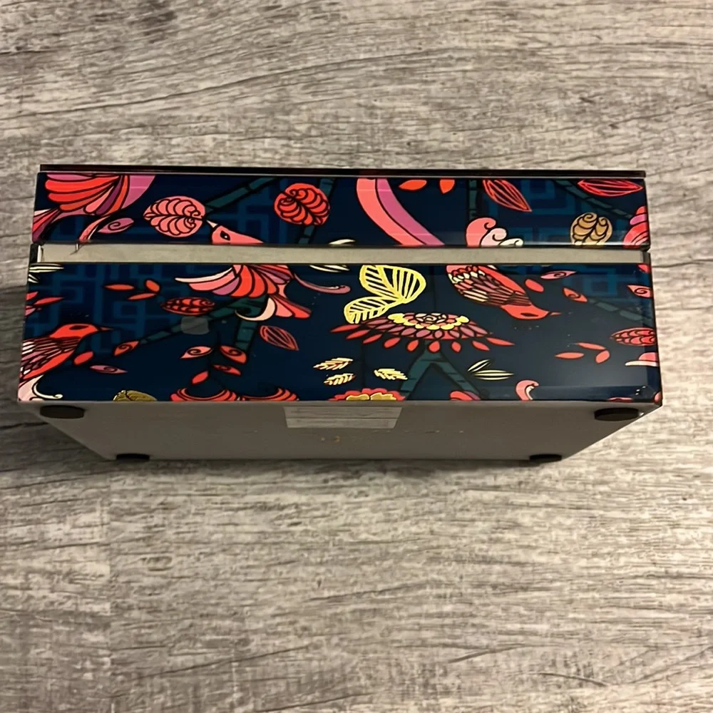 Trina Turk Jewelry Box Decorative Blue Birds Flower Tinkerbox